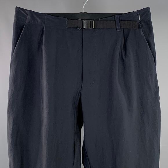 GOLDWIN Size L Navy Twill Nylon Blend Drawstring Casual Pants - Picture 2 of 7